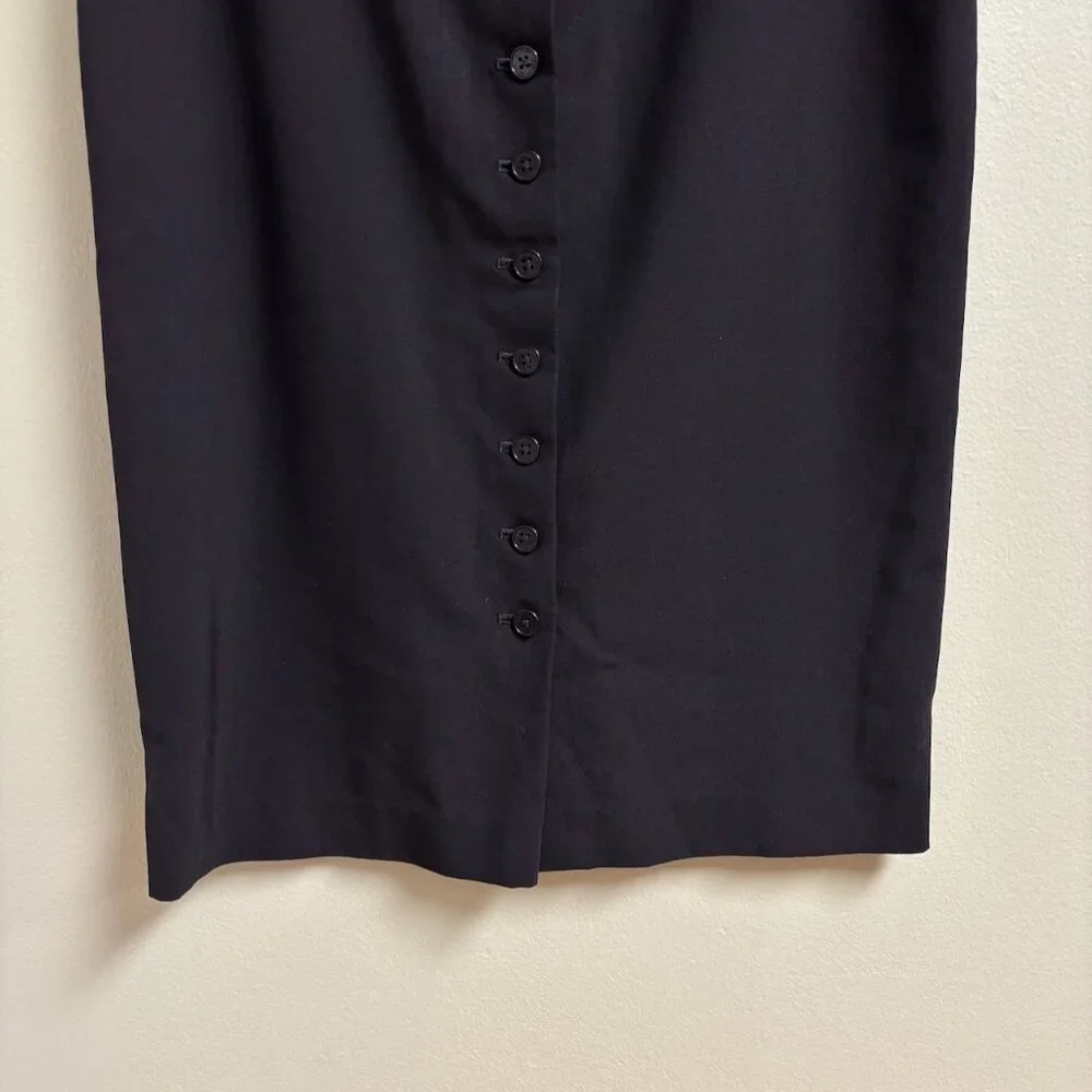 Lauren Ralph Lauren Womens Linen Pencil Skirt Size‎ 8 Button Minimalist Career